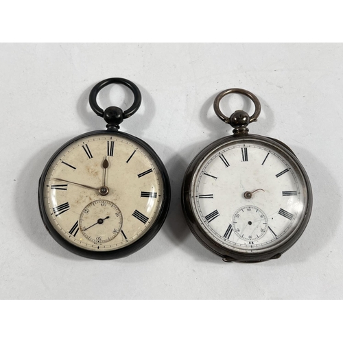 692 - Two 19th century silver cased pocket watches