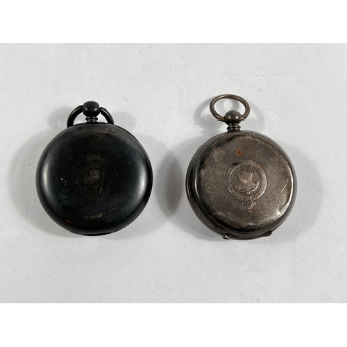 692 - Two 19th century silver cased pocket watches