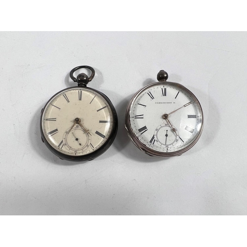 694 - Two 19th century silver cased pocket watches