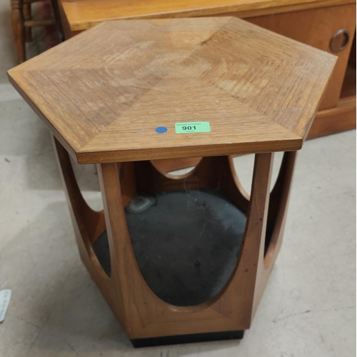 901 - A 1960's G-Plan teak occasional table with octagonal top