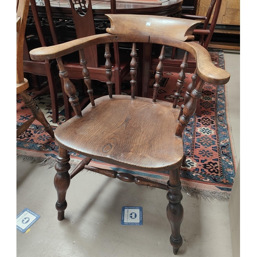 927 - Two 19th century smokers bow armchairs (a.f.)