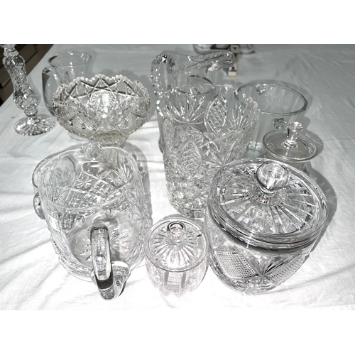 557 - A large selection of cut and other drinking glasses and glassware