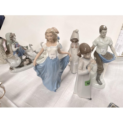 588 - Two Lladro figures of children; 4 similar figures