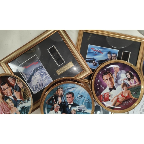 97B - James Bond Collector's plates film segments, framed