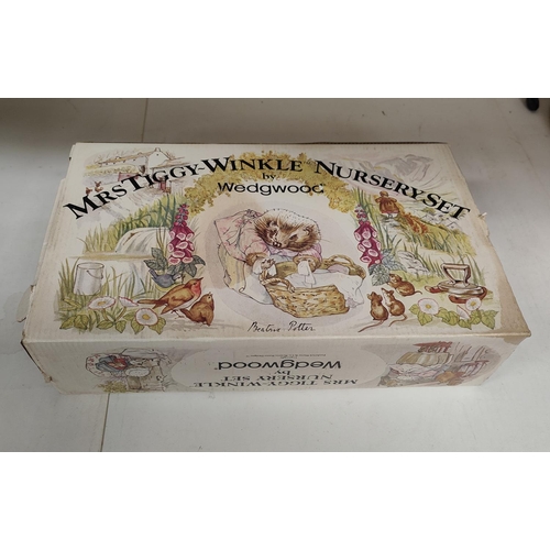 573a - a Wedgwood Mrs Tiggywinkle nursery set, boxed