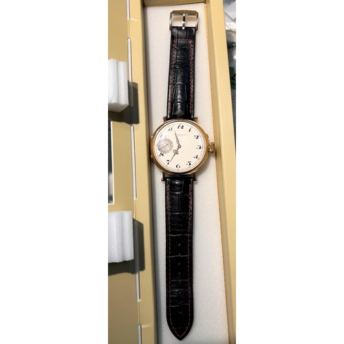 680 - A 1910 Patek Philippe 18k gold 'Marriage Converted Wristwatch' with large winder, seconds complicati... 