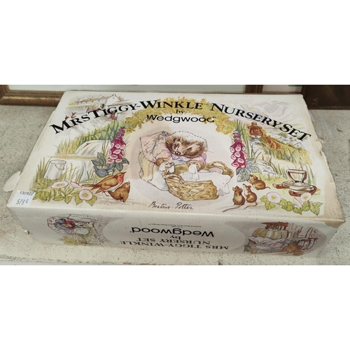 573a - a Wedgwood Mrs Tiggywinkle nursery set, boxed