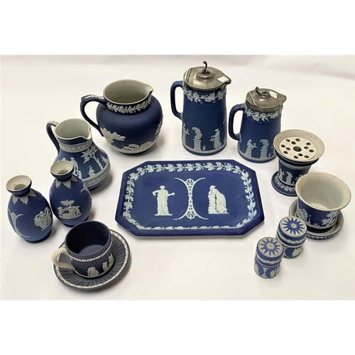 521 - A selection of Wedgwood Jasperware including vases, trinket boxes etc