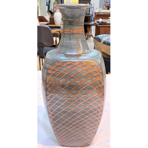 526 - A large studio stoneware vase by David and Margaret FRITH, Brookhouse Pottery, impressed marks, 42cm