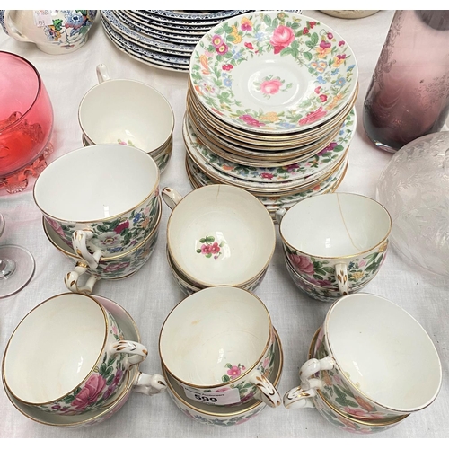 599 - A Crown Staffordshire floral tea set (approx. 26 pieces)