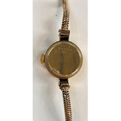 744 - A Rolex yellow metal wristwatch on articulated yellow metal strap, stamped '9ct', gross weight 22.7g... 