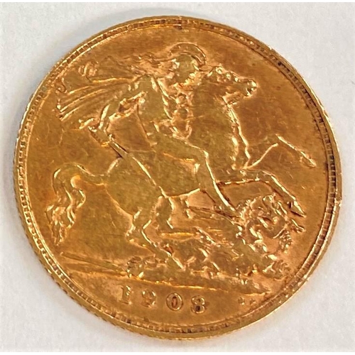 731 - An Edward VII half sovereign 1908