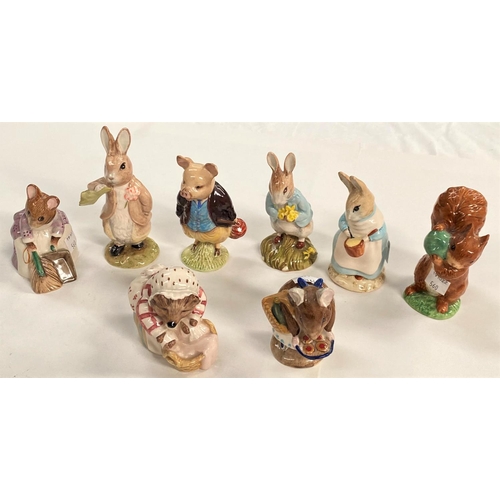 560 - 8 Beswick Beatrix Potter figurines, including: Squirrel Nutkin, Peter with Daffodils.