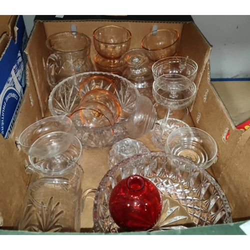 167 - A selection of cut glass bowls, storage jars etc