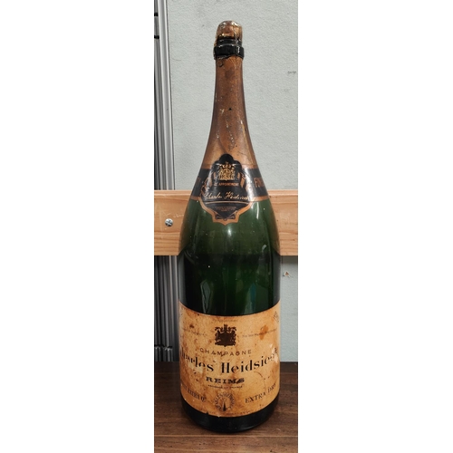 195b - A vintage magnum size bottle of Champagne 1962 Charles Heidsieck Extra dry (empty)