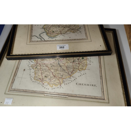 202 - LANCASHIRE AND CHESHIRE - 2 18th century maps, another of Lancashire and a map of Flintshire