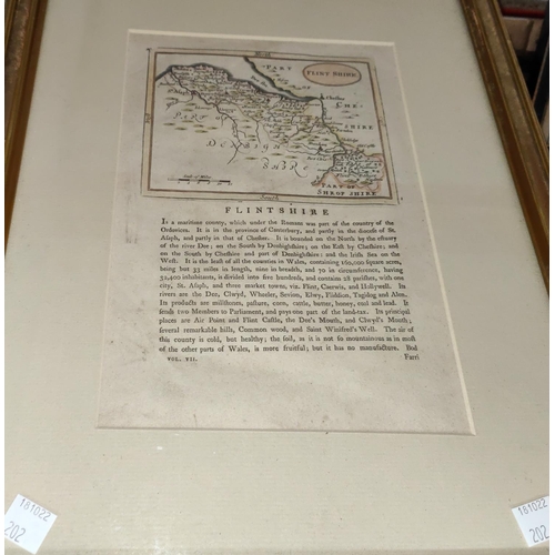 202 - LANCASHIRE AND CHESHIRE - 2 18th century maps, another of Lancashire and a map of Flintshire