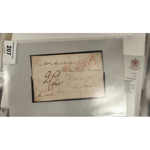 207 - NAPOLEONIC CAMPAIGN LETTER: Captain James MICHELL R.A. 1814 with red 