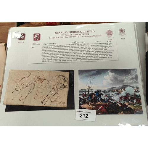 212 - 1808 NAPOLEONIC CAMPAIGN MAIL, PENINSULA WARS, James ANDERSON in Oporto to his father in Edinburgh, ... 