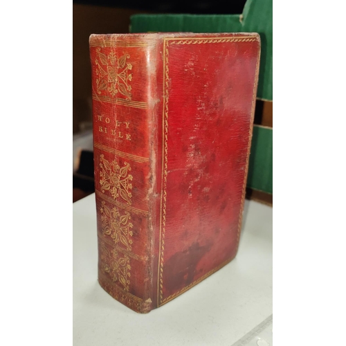 250 - HOLY BIBLE - Stereotype Edition, full red morocco, 12mo, Oxford 1818