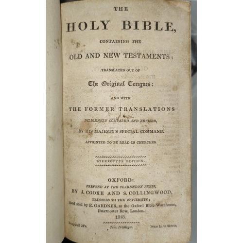 250 - HOLY BIBLE - Stereotype Edition, full red morocco, 12mo, Oxford 1818