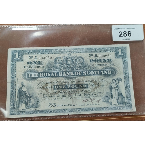 286 - Royal Bank of Scotland £1 1944