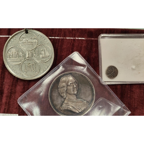 292A - An 1888 silver medal for music, a Baptist medal and a Victorian copy of a Anglo Saxon coin