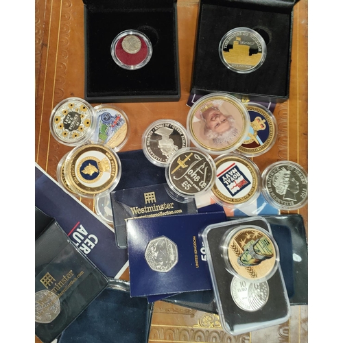 312 - GB: a selection of modern commemorative coins and medals