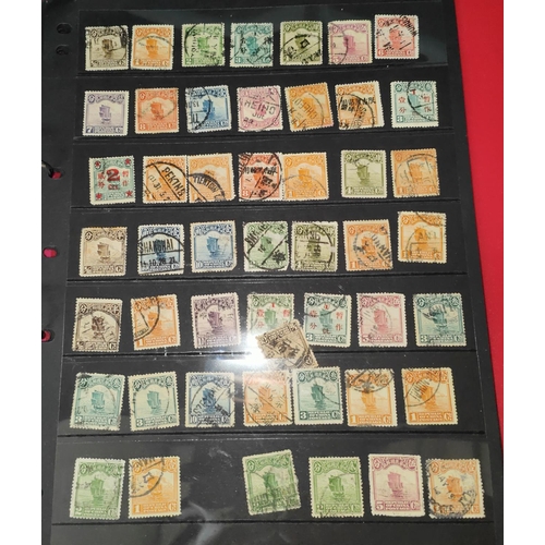 367 - CHINA: A collection of modern and vintage stamps on 10 stock book leaves