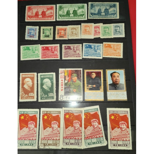 367 - CHINA: A collection of modern and vintage stamps on 10 stock book leaves