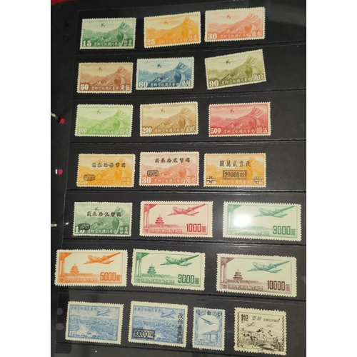 367 - CHINA: A collection of modern and vintage stamps on 10 stock book leaves