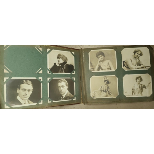 370 - EDWARDIAN THEATRE - a collection of miniature postcards, (7.3 x 8.8cm) photographic portraits of mai... 