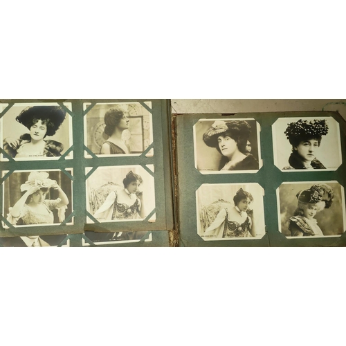 370 - EDWARDIAN THEATRE - a collection of miniature postcards, (7.3 x 8.8cm) photographic portraits of mai... 