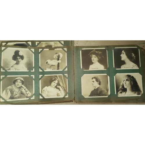 370 - EDWARDIAN THEATRE - a collection of miniature postcards, (7.3 x 8.8cm) photographic portraits of mai... 