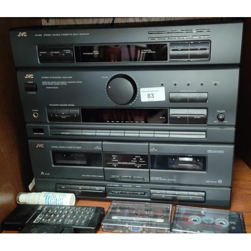 83 - A JVC stacking record stereo deck and speakers; a 32