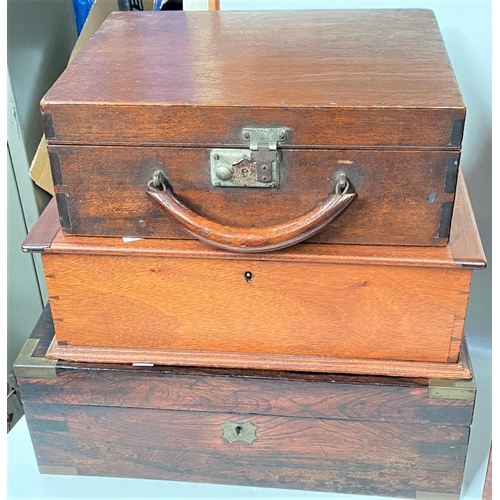 34A - A selection of 19th century mahogany boxes