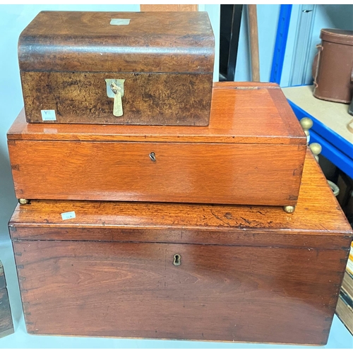 34A - A selection of 19th century mahogany boxes