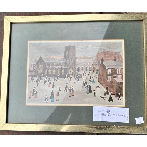 93 - Vintage ceramics and collectables etc, two Helen Bradley prints and a large trunkNo bids sold with n... 