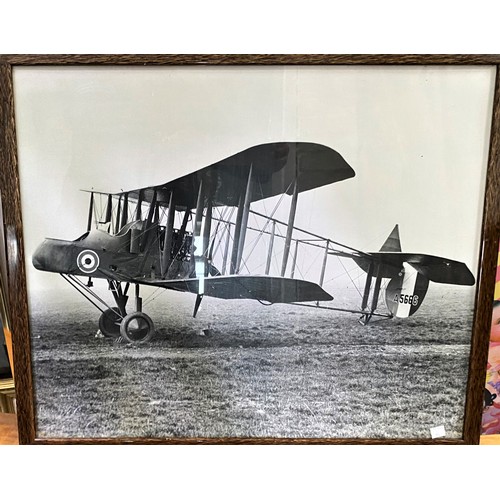 95 - Ten RAF wooden shields of various units and a selection of military pictures and prints