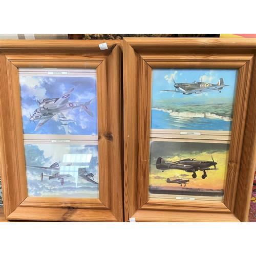 96 - Ten RAF wooden shields of various units and a selection of military pictures and prints