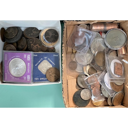 429D - Coins.  GB assortment in box incl sealed 1/2p, crowns, old penny's, pre decimal etc.  Some... 