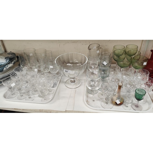 601 - A selection of cut glass drinking glasses