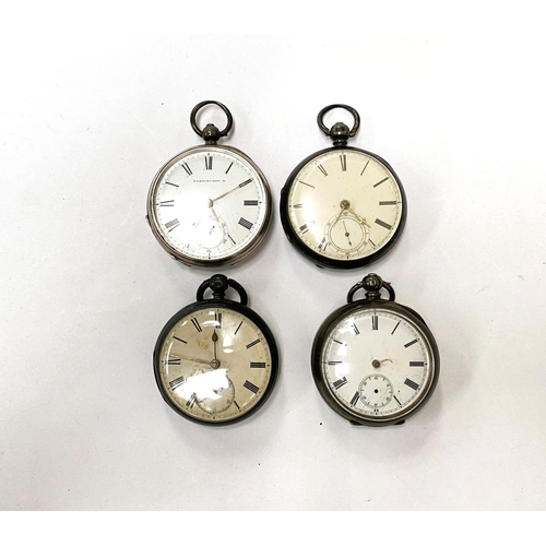 636 - Two 19th century silver cased pocket watches; two 19th century silver pocket watches