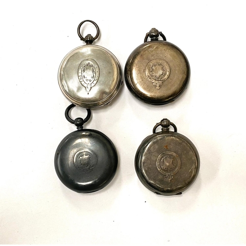 636 - Two 19th century silver cased pocket watches; two 19th century silver pocket watches