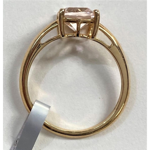 682a - 5 hallmarked silver rings set with Aquaprase and champagne small diamonds, Morganite; Andalusite