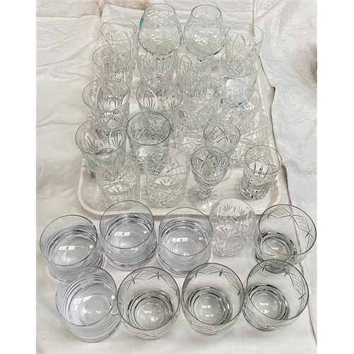 546 - A selection of sets/part sets of cut glass tumblers; other glassware