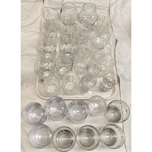 546 - A selection of sets/part sets of cut glass tumblers; other glassware