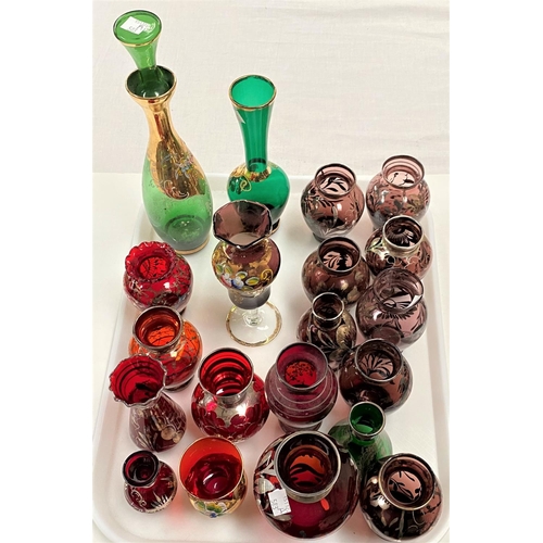 583A - A selection of Venetian coloured glassware