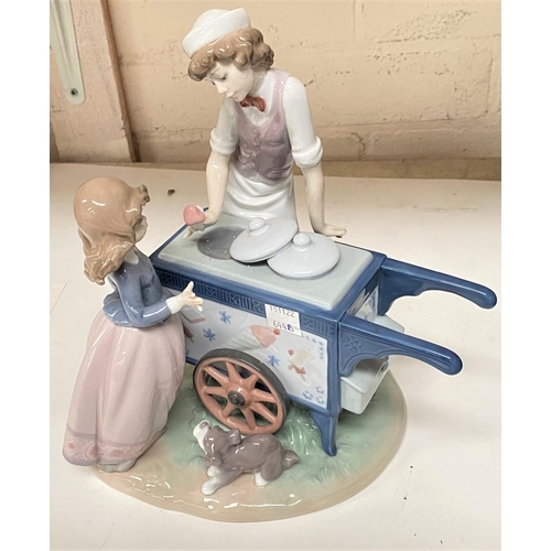 644B - A large Lladro group:  Ice Cream Vendor, 5325, 1985