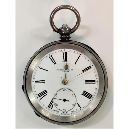 718 - A 19th century silver pocket watch by Freeman & Co, London; and 2 others